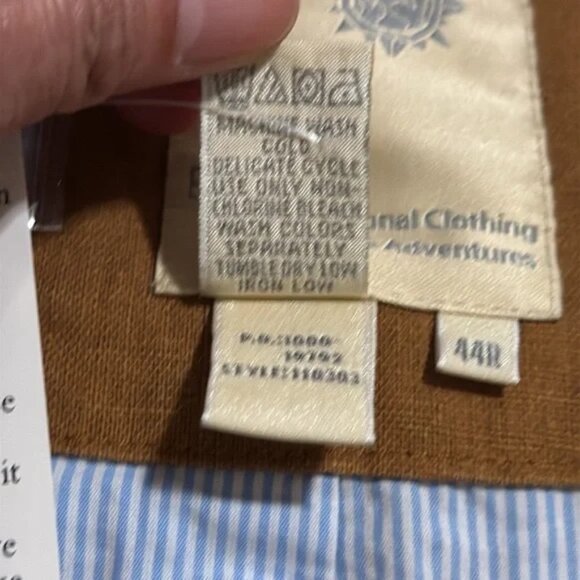 Territory Ahead Linen Blend Blazer Brown Pinstripe Lining Summer Western NWT-44R - Picture 10 of 11